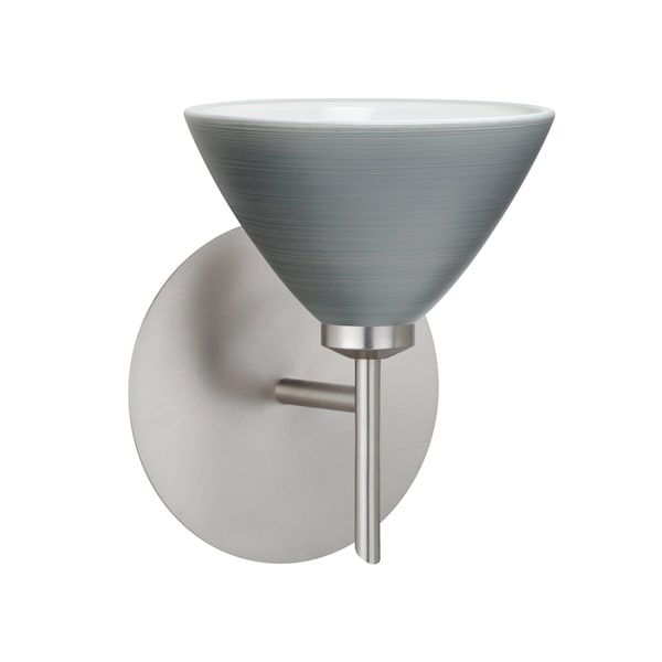 Besa Lighting Domi Mini Sconce, Titan, Satin Nickel Finish, 1x40W Halogen 1SW-1743TN-SN - main